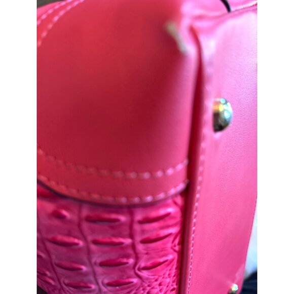 Pink Textured Handbag Ostrich Alligator With Gold Ring Accent shoulder purse PVC - Picture 12 of 16